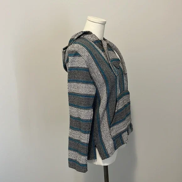 Original Senor Lopez gray/black/blue Baja Beach hoodie size small - Picture 5 of 10